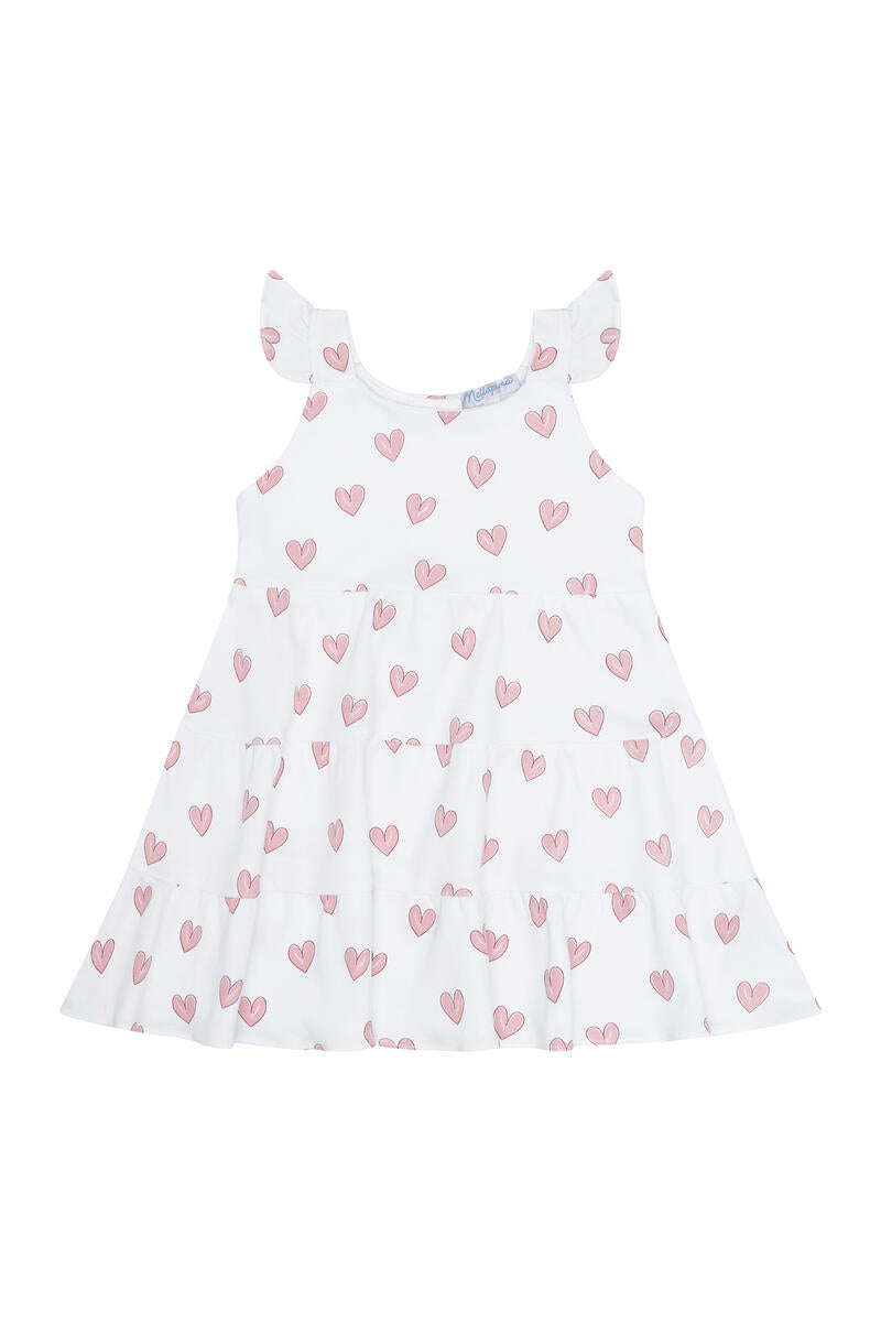 Pink Heart Print Ruffle Dress – Bea Colette