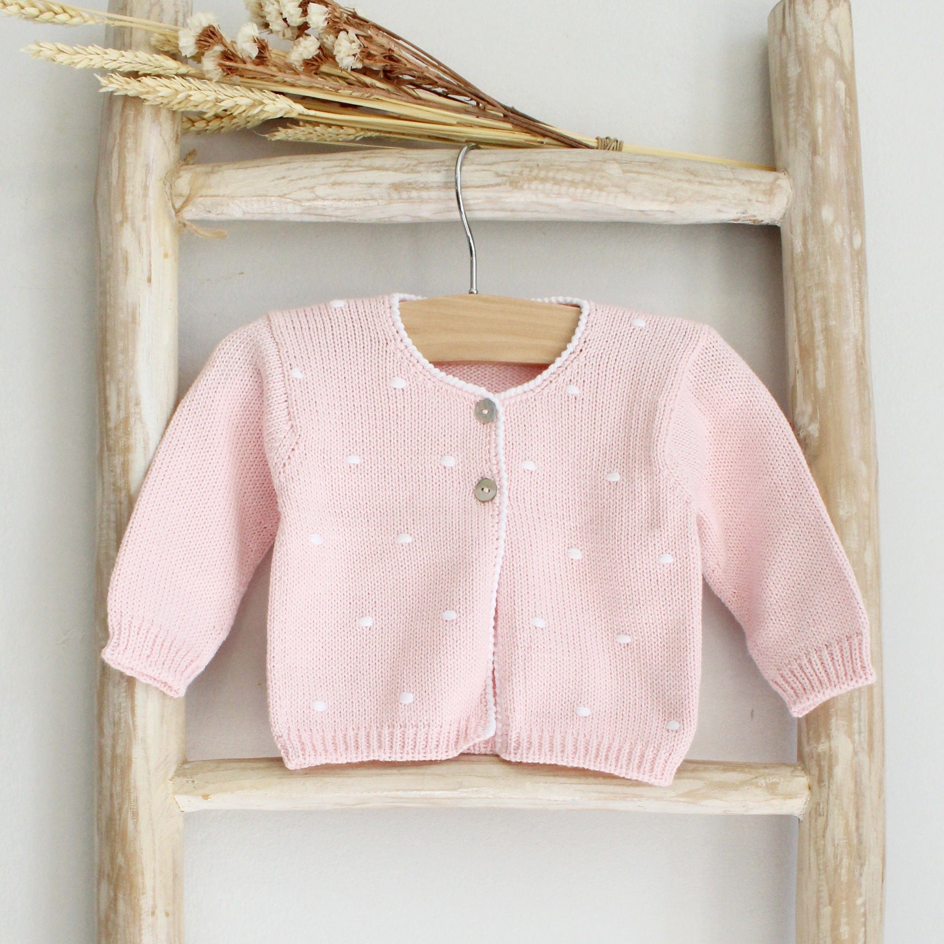 Baby pink shop knitted cardigan