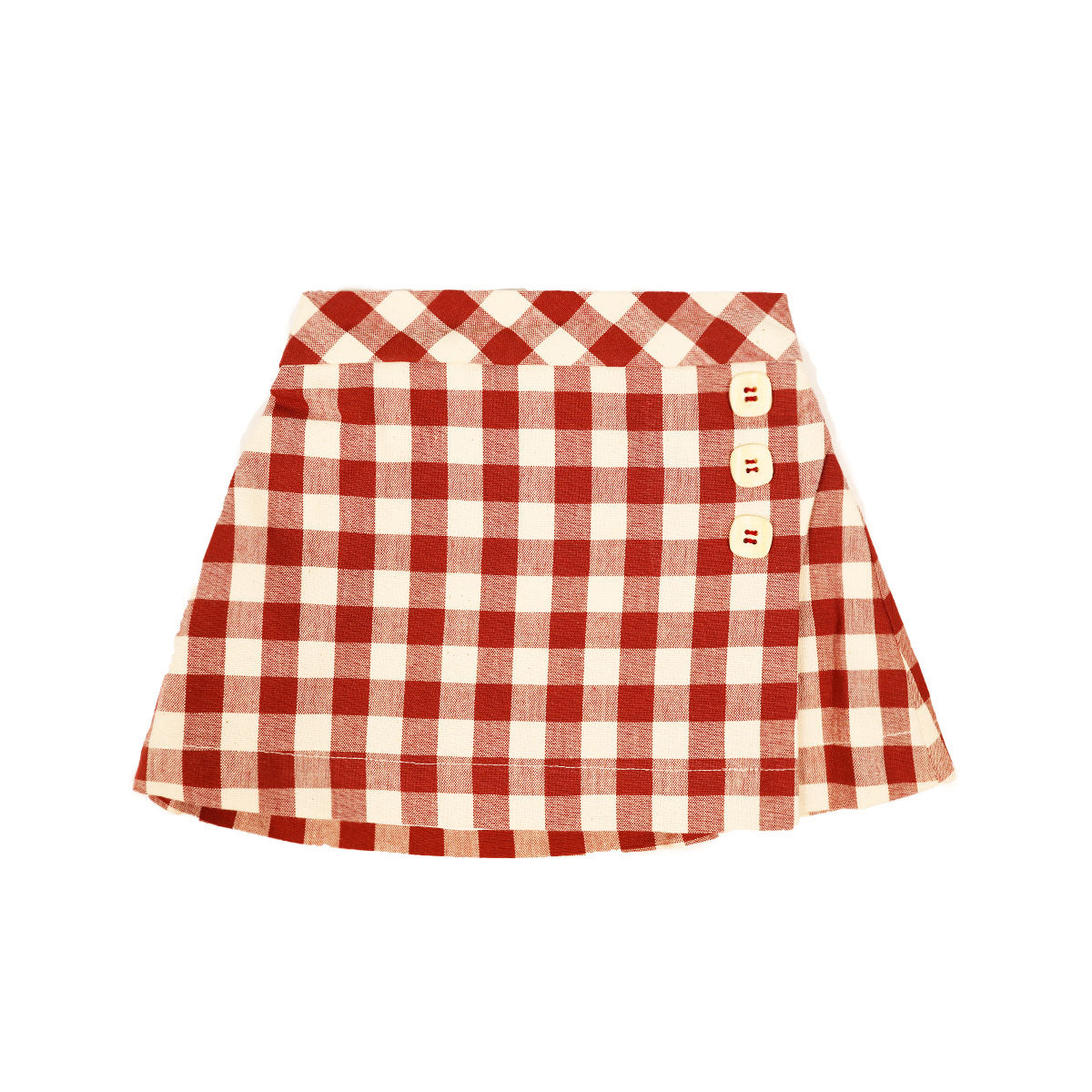 Gingham maroon shop skirt