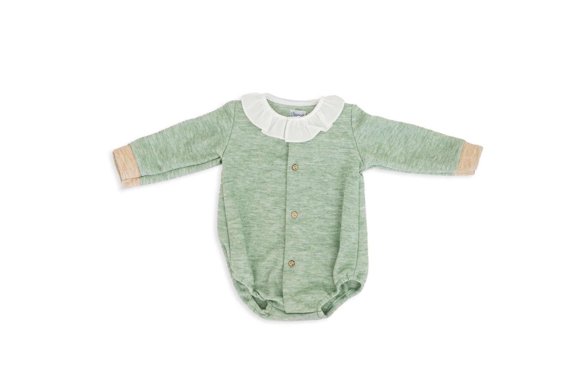 Infant Toddler Seafoam Knitted Check Sweater Romper