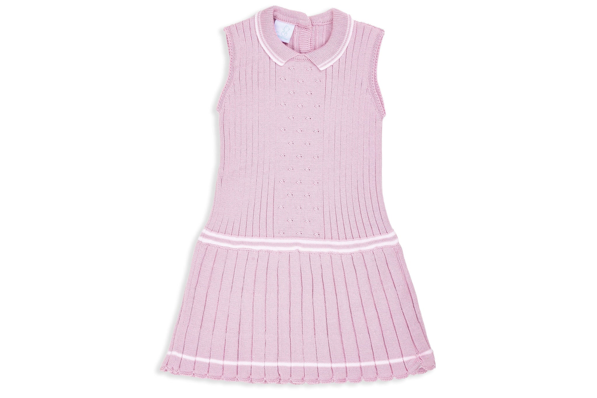 Pink Knit Dress with Collar