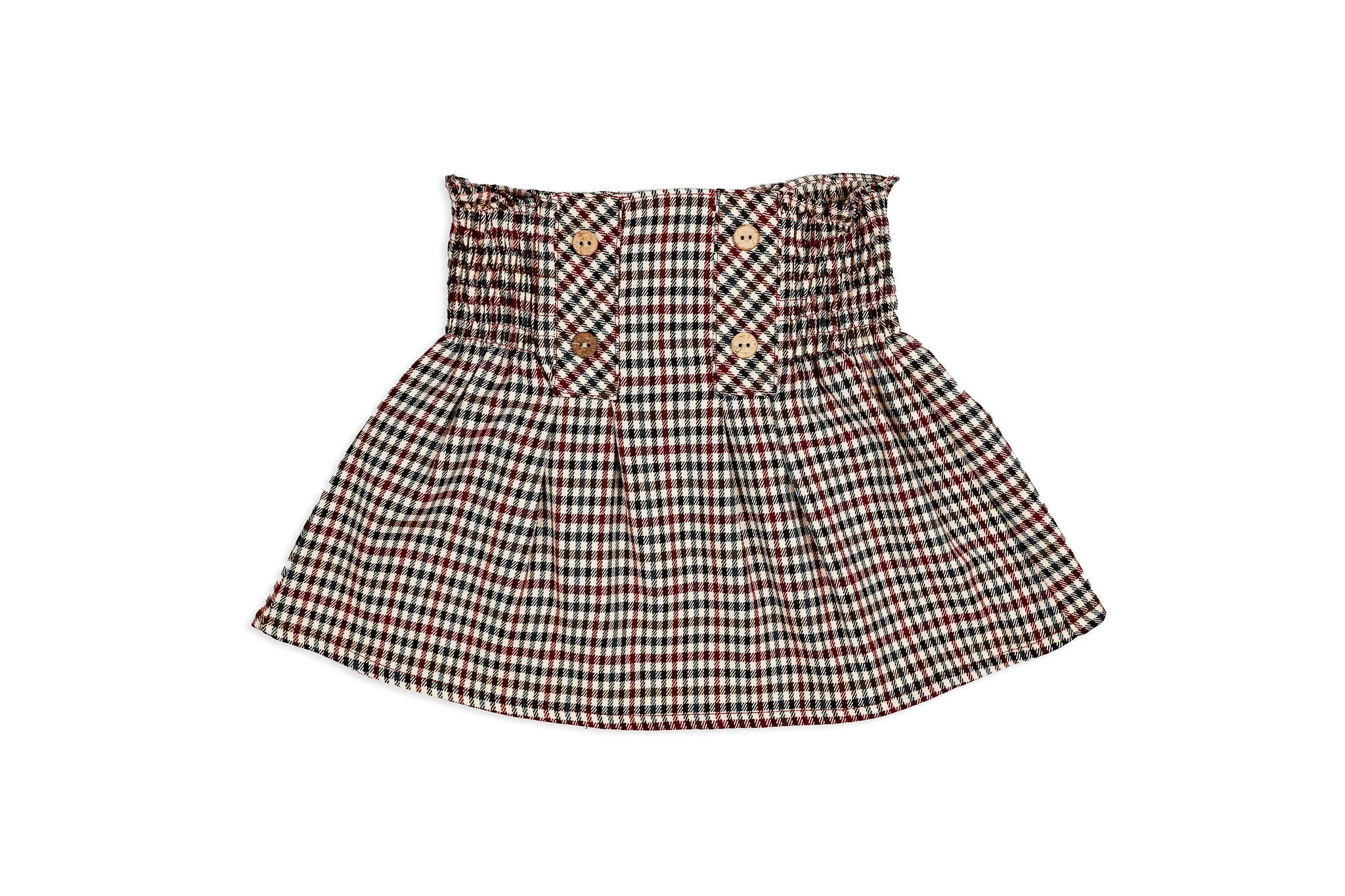 Burgundy check outlet skirt