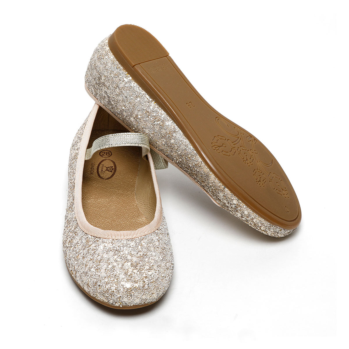 Girls gold hot sale glitter flats